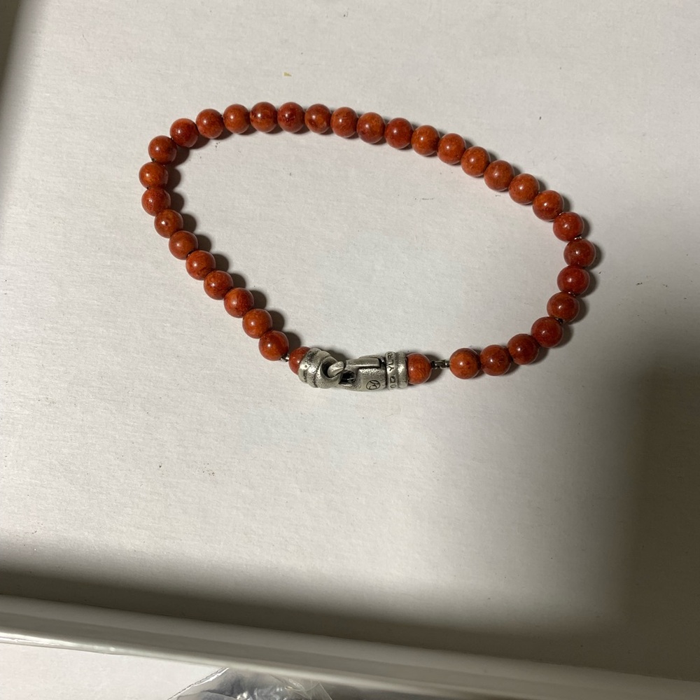 david yurman coral with silver bracelet 8.5 inch